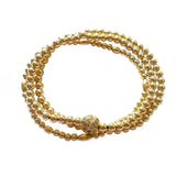 Triple Strand Stretch Gold Bracelet Set